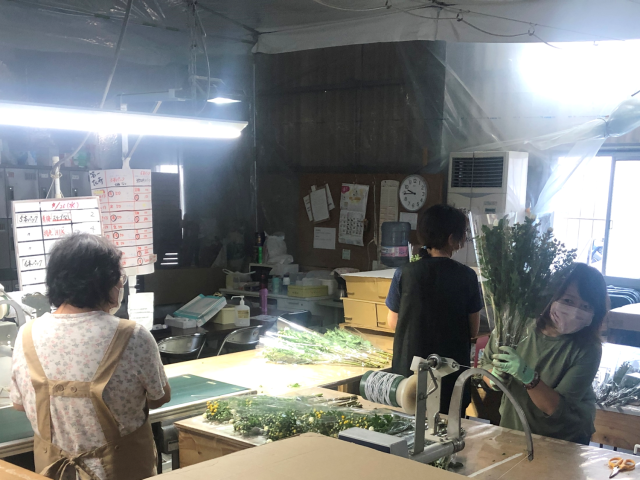 花束加工場②